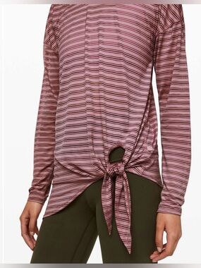 Lululemon “Tie Your Practice” Long Sleeve in Vintage Mauve